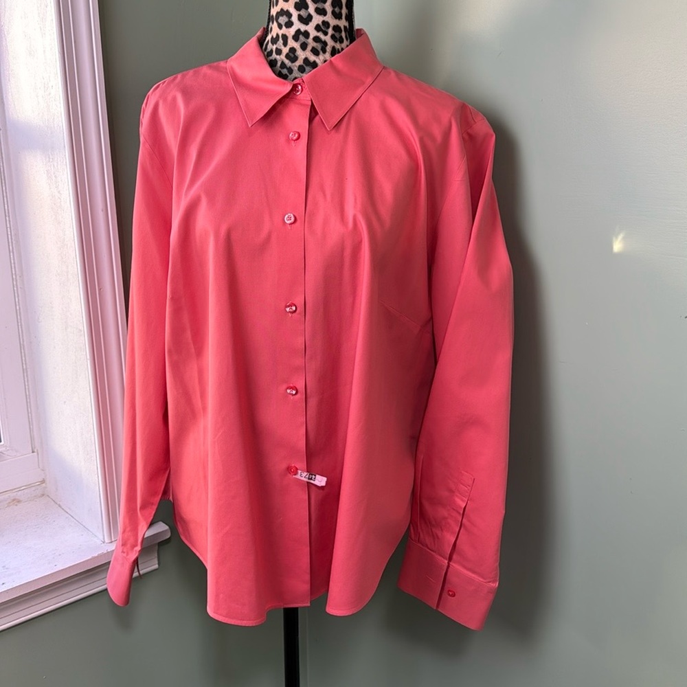 August Max, coral button-down shirt XL.